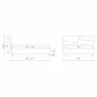 Seng med dobbelt beholder betrukket med faux læder fremstillet i Italien - Raggino Viadurini