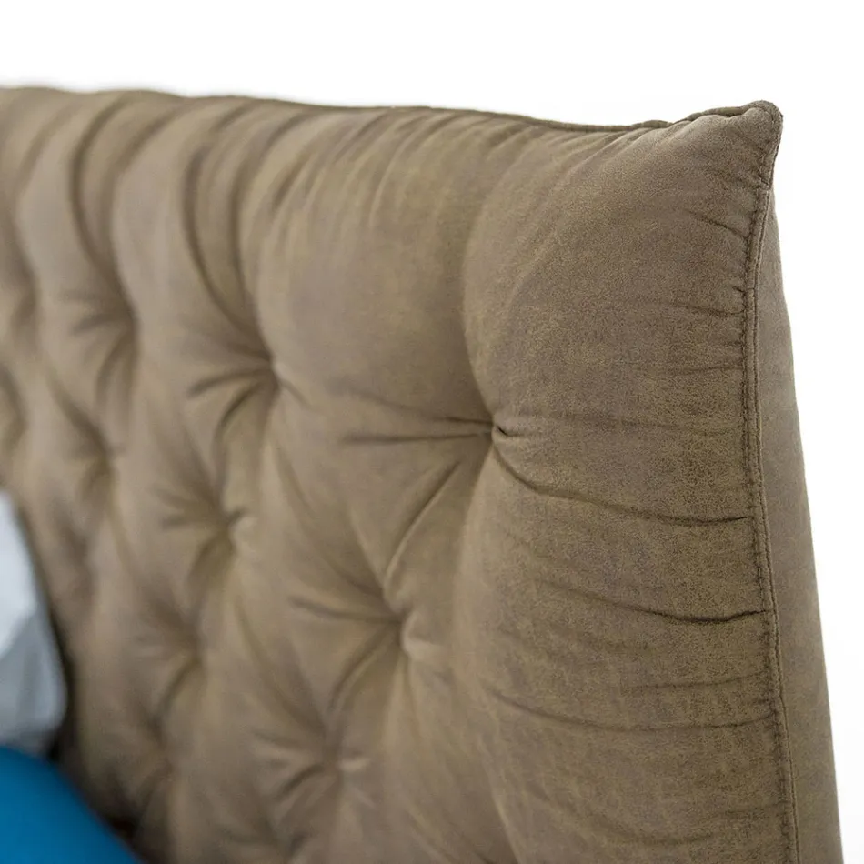 Polstret dobbelt opbevaringsseng i stof eller øko-læder fremstillet i Italien – Euro Viadurini