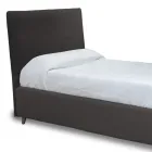 Enkeltseng med sengegavl i stof lavet i Italien - Fiuto Viadurini