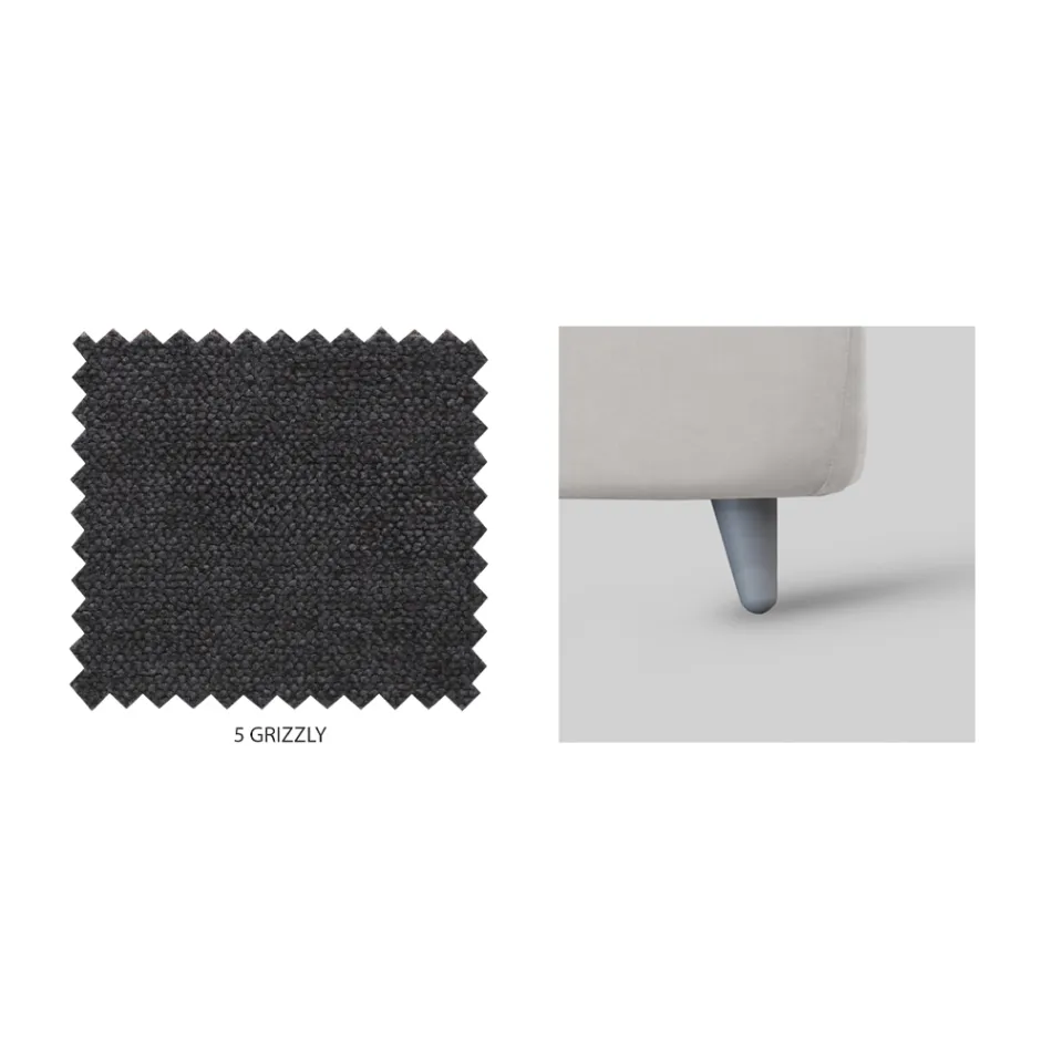 Enkeltseng med sengegavl i stof lavet i Italien - Fiuto Viadurini