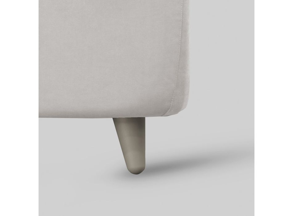 Seng i fuld størrelse med polstret sengegavl og fødder Made in Italy - Aaron Viadurini