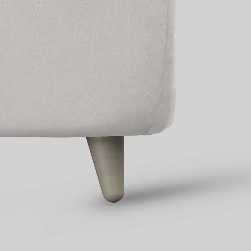 Seng i fuld størrelse med polstret sengegavl og fødder Made in Italy - Aaron Viadurini