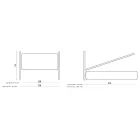 Seng i fuld størrelse med polstret sengegavl og fødder Made in Italy - Aaron Viadurini