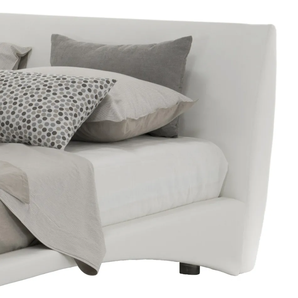 Polstret dobbeltseng i Eco-læder eller stof lavet i Italien - Armonica Viadurini