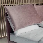 Dobbeltseng 160x190 med 2 bløde puder med perimeter flæse - Ernesta Viadurini