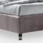 Dobbeltseng 160x190 med 2 bløde puder med perimeter flæse - Ernesta Viadurini