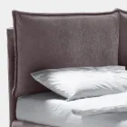 Dobbeltseng 160x190 med 2 bløde puder med perimeter flæse - Ernesta Viadurini