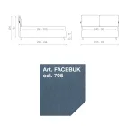 Dobbeltseng 160x190 med puder, der omslutter hele sengegavlen - Charme Viadurini