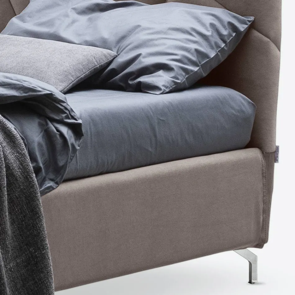 Dobbeltseng 160x190 med geometrisk quiltning - Ciottolino Viadurini