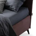 Dobbeltseng 160x190 med buede linjer og dobbelt quiltet bånd - Gioie Viadurini