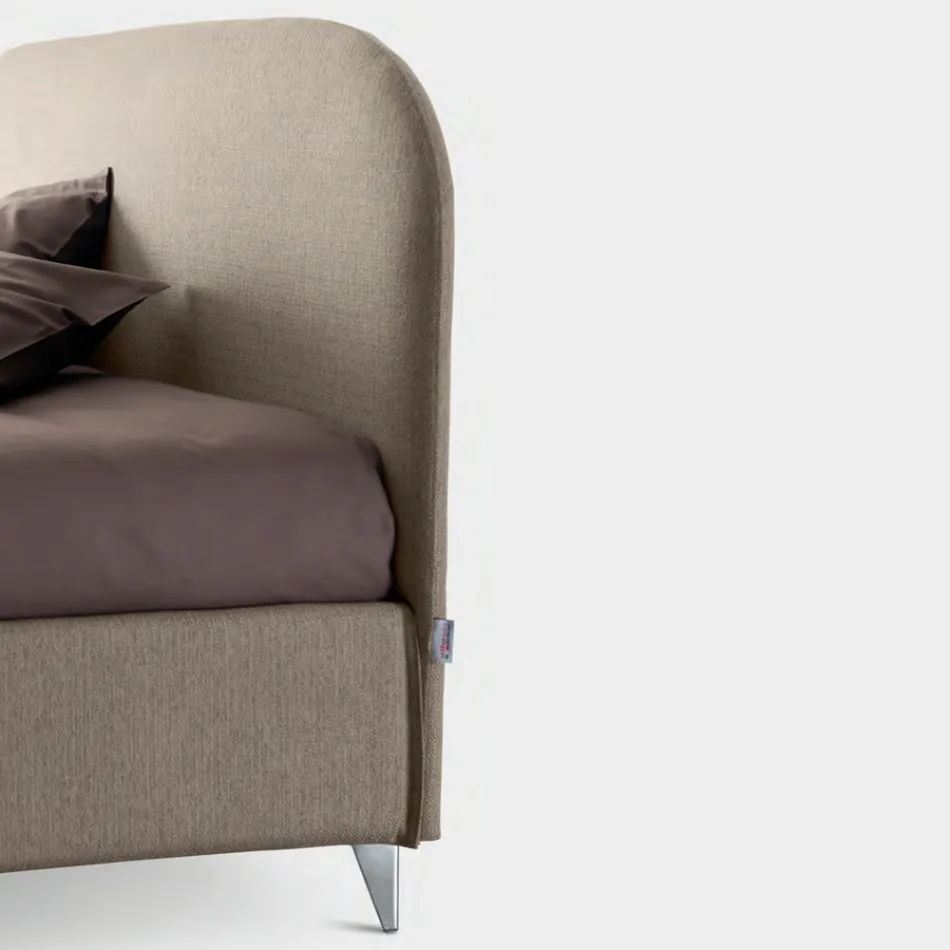 Dobbeltseng 160x190 med buet linje sengegavl Made in Italy - Oriente Viadurini