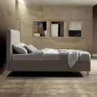 Dobbeltseng 160x190 med quiltning med brede lodrette bånd - Magan Viadurini