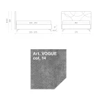 Dobbeltseng 160x190 med Quiltning af krydskurver - Solsikke Viadurini