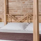 160x200 dobbeltseng med baldakin i massivt teaktræ - Akvarel Viadurini