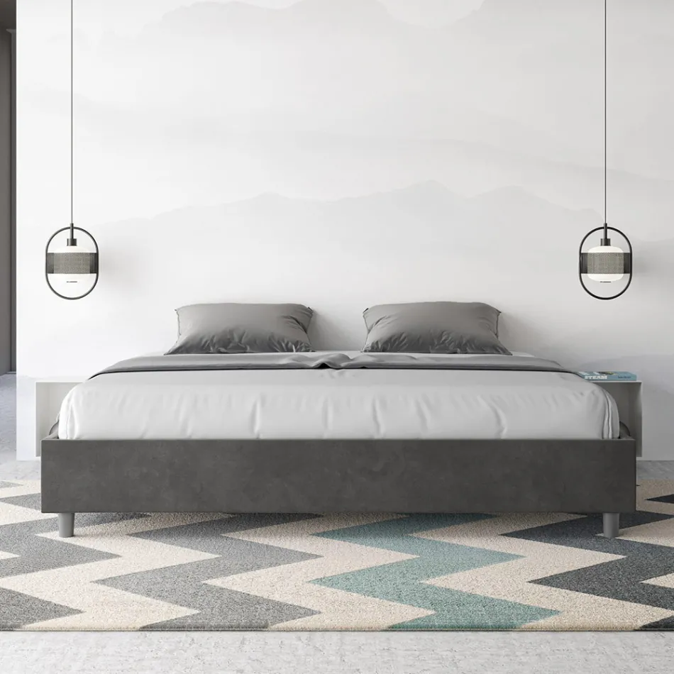 Dobbeltseng 180x200 cm betrukket med mikrofiber fremstillet i Italien - Athlete Viadurini