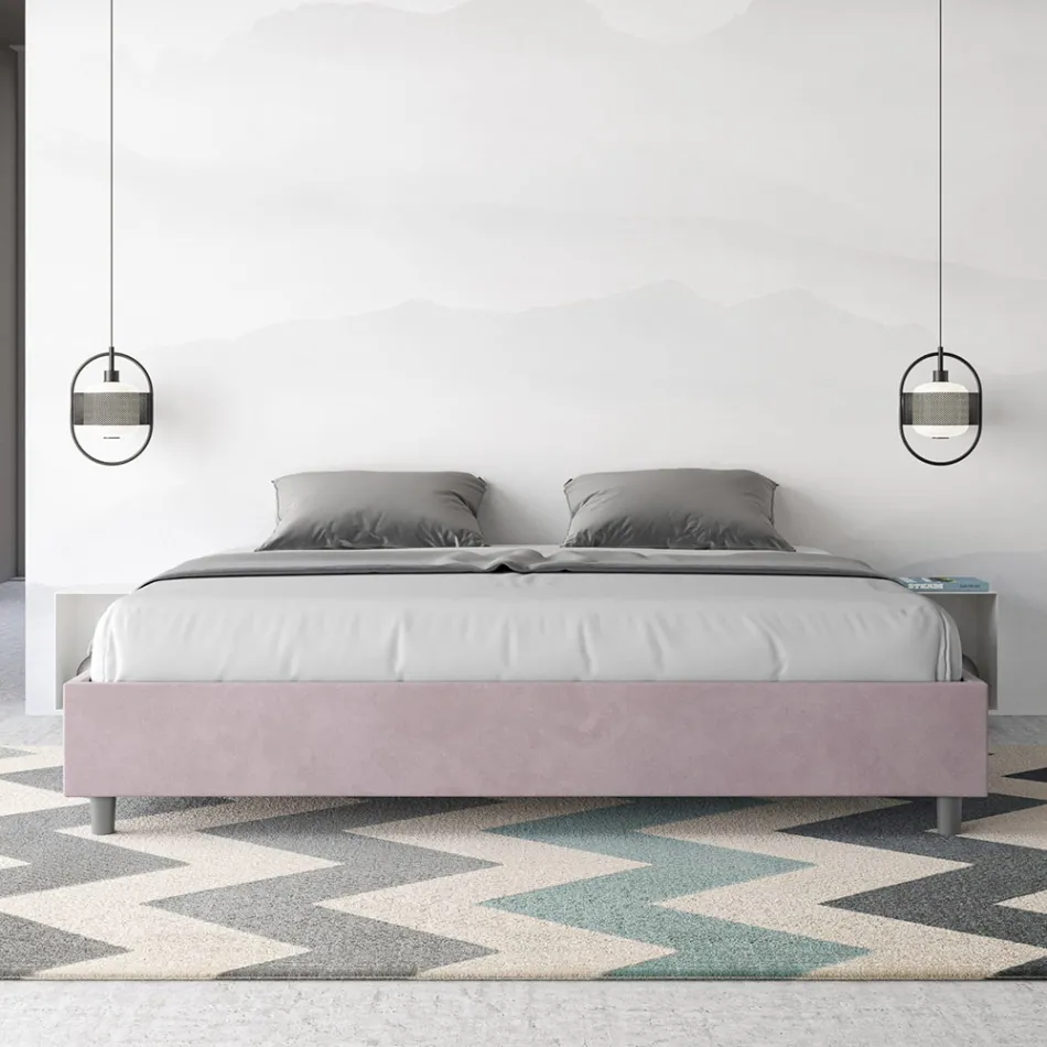 Dobbeltseng 180x200 cm betrukket med mikrofiber fremstillet i Italien - Athlete Viadurini