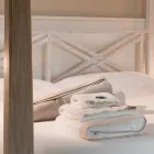 180x200 dobbeltseng med baldakin i massivt teaktræ - Tempera Viadurini