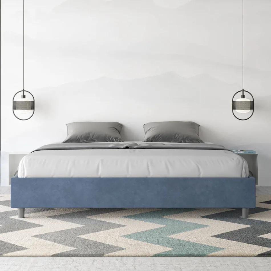 Dobbeltseng 190x200 cm betrukket med mikrofiber fremstillet i Italien - Athlete Viadurini