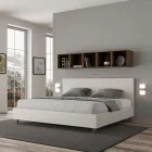 Dobbeltseng 200x200 cm med hovedgærde i kunstlæder, fremstillet i Italien - Pallone Viadurini