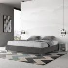 Dobbeltseng 200x200 cm betrukket med mikrofiber fremstillet i Italien - Athlete Viadurini