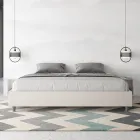 200x200 cm dobbeltseng betrukket med kunstlæder fremstillet i Italien - Athlete Viadurini