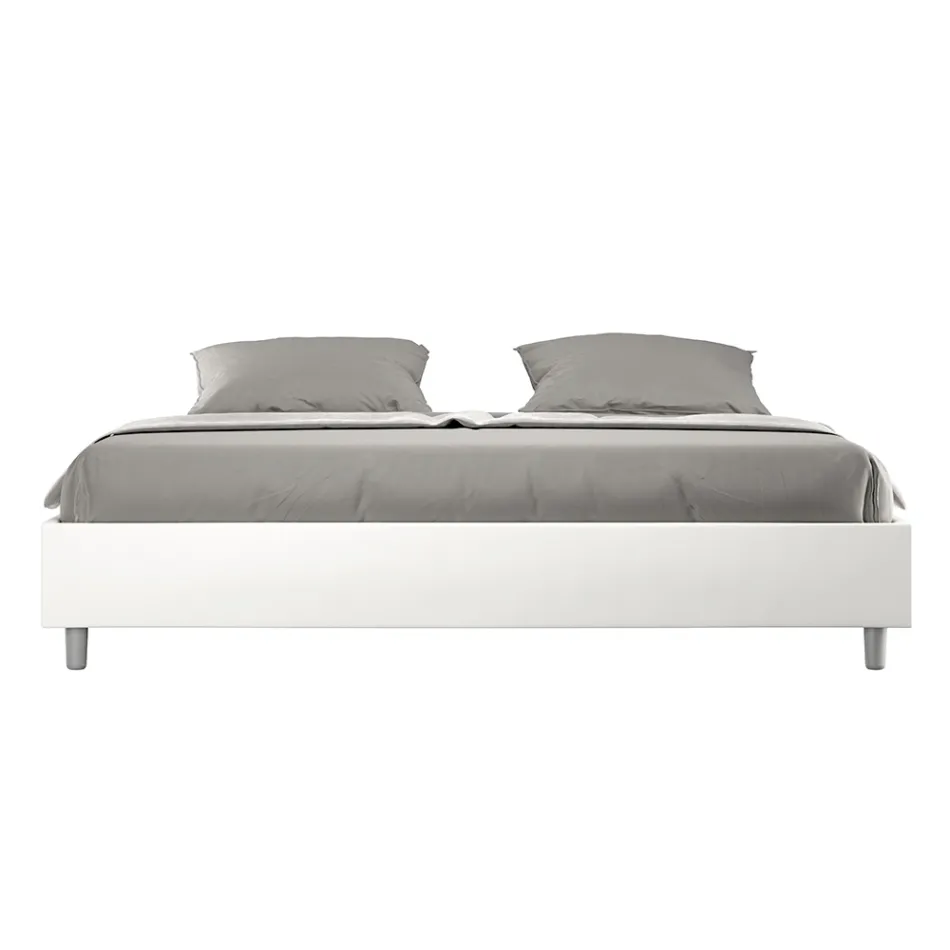 200x200 cm dobbeltseng betrukket med kunstlæder fremstillet i Italien - Athlete Viadurini