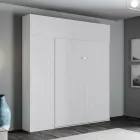 Lodret sammenklappelig dobbeltseng med overskab og søjle - Magicompare Viadurini