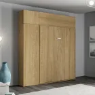 Lodret sammenklappelig dobbeltseng med overskab og søjle - Magicompare Viadurini