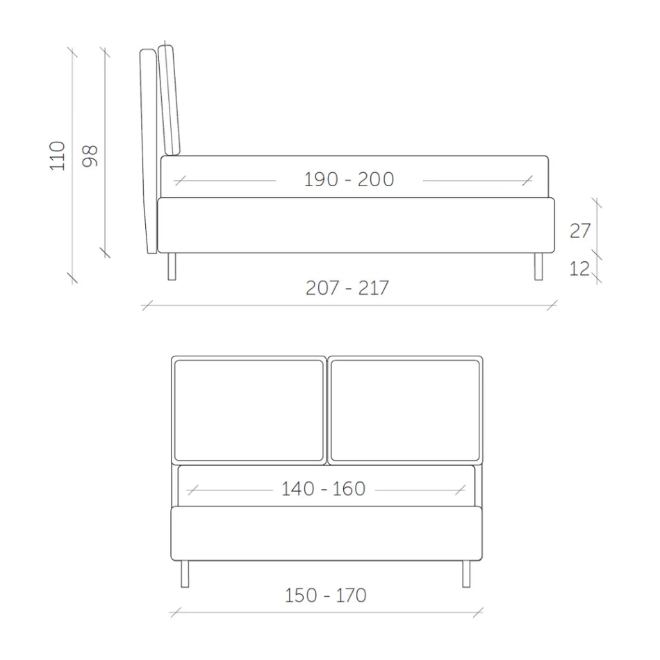 Dobbeltseng med opbevaringsboks Made in Italy - Ernesta Viadurini