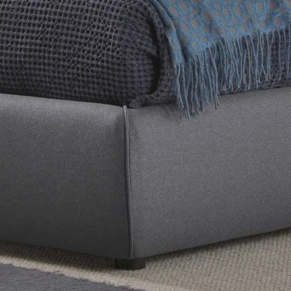 Dobbeltseng med polstret kasse i Corolle stof af Bolzan Viadurini