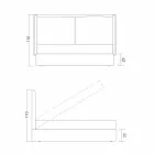 Dobbeltseng med opbevaringsenhed, moderne design, Kate by Bolzan Viadurini