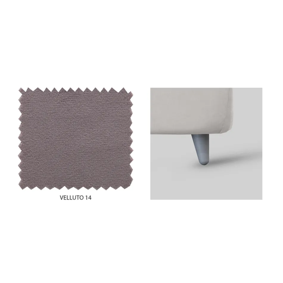 Dobbeltseng med valgfri opbevaring og fødder Made in Italy - Birba Viadurini