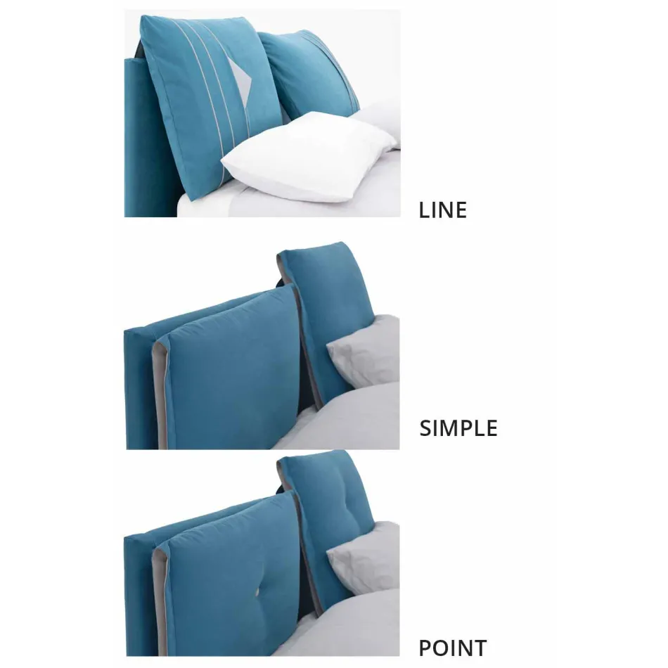 Dobbeltseng med beholder overdækket i stof fremstillet i Italien - Renato Viadurini