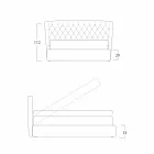 Dobbeltseng med beholder dækket af Selene Bolzan stof Viadurini