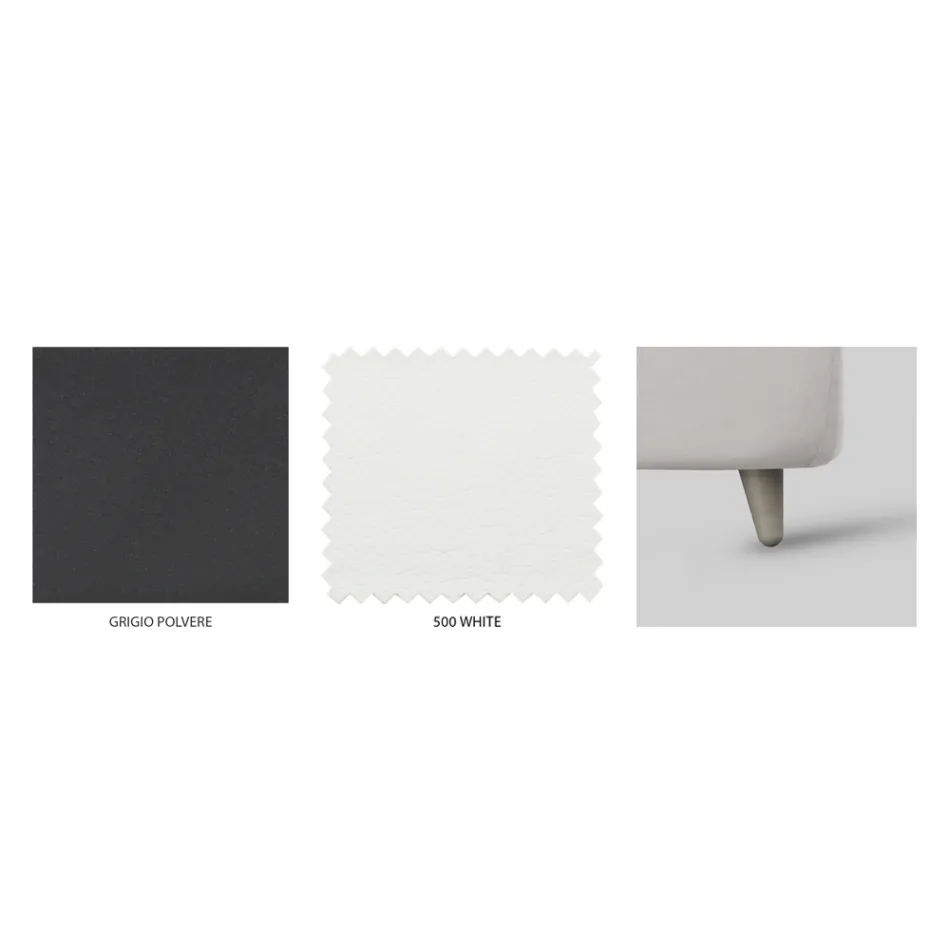 Dobbeltseng med polstret sengeramme i forskellige finish Made in Italy - Design Viadurini