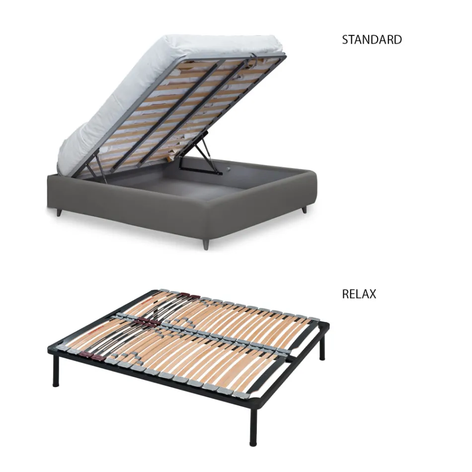 Dobbeltseng med polstret sengeramme i forskellige finish Made in Italy - Design Viadurini