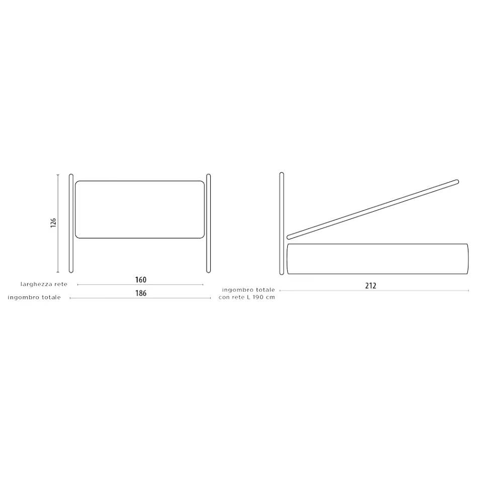 Dobbeltseng med polstret sengeramme i forskellige finish Made in Italy - Design Viadurini