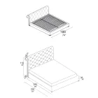 Dobbeltseng med capitonné polstring og træfødder - Briosco Viadurini