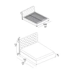 Dobbeltseng med capitonné polstring og træfødder - Briosco Viadurini
