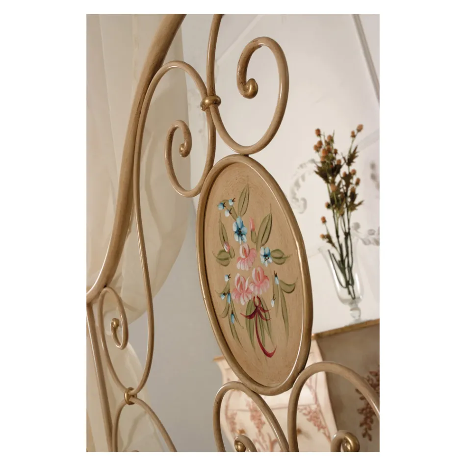 Dobbeltseng med koordineret jernrørsfodplade Made in Italy - Chic Viadurini