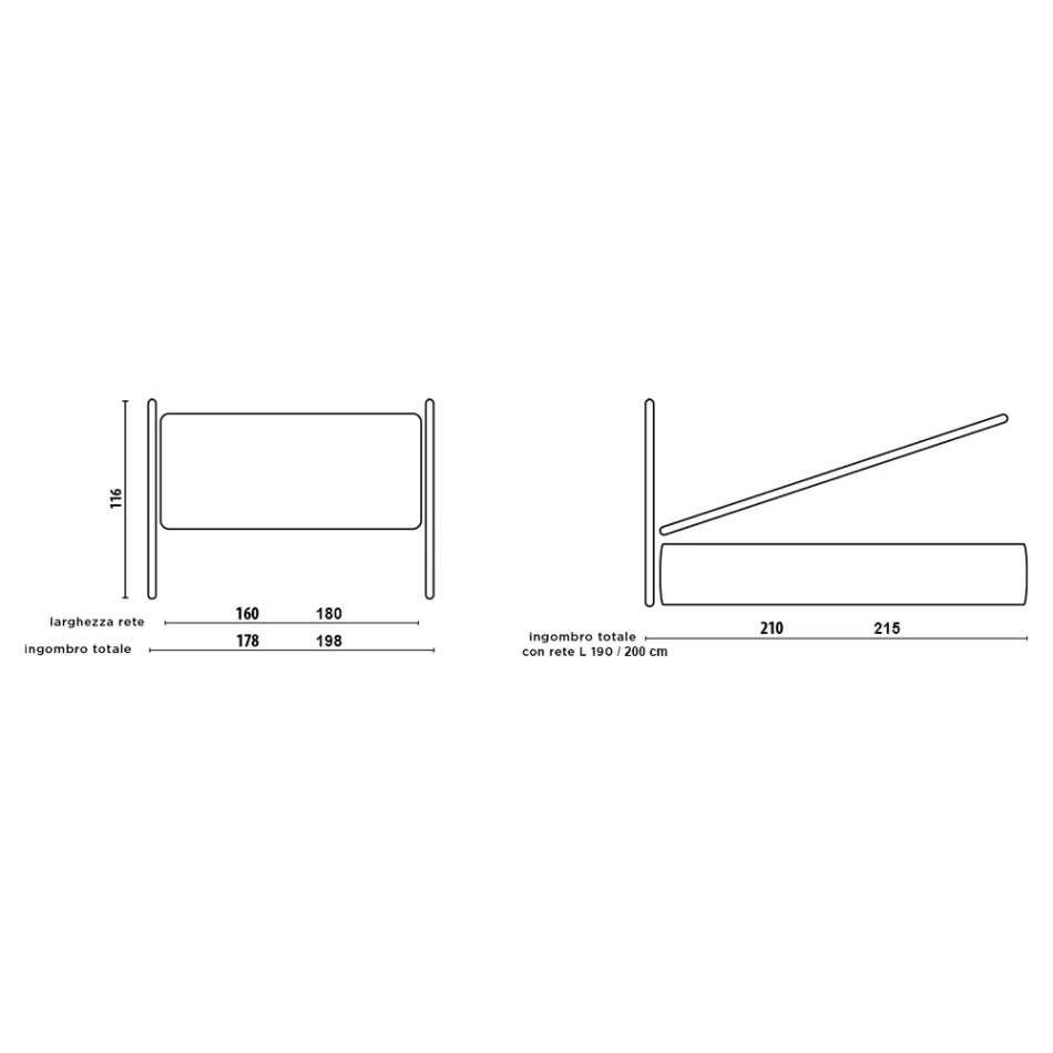Dobbeltseng med polstret sengegavl og fødder Made in Italy - Aaron Viadurini