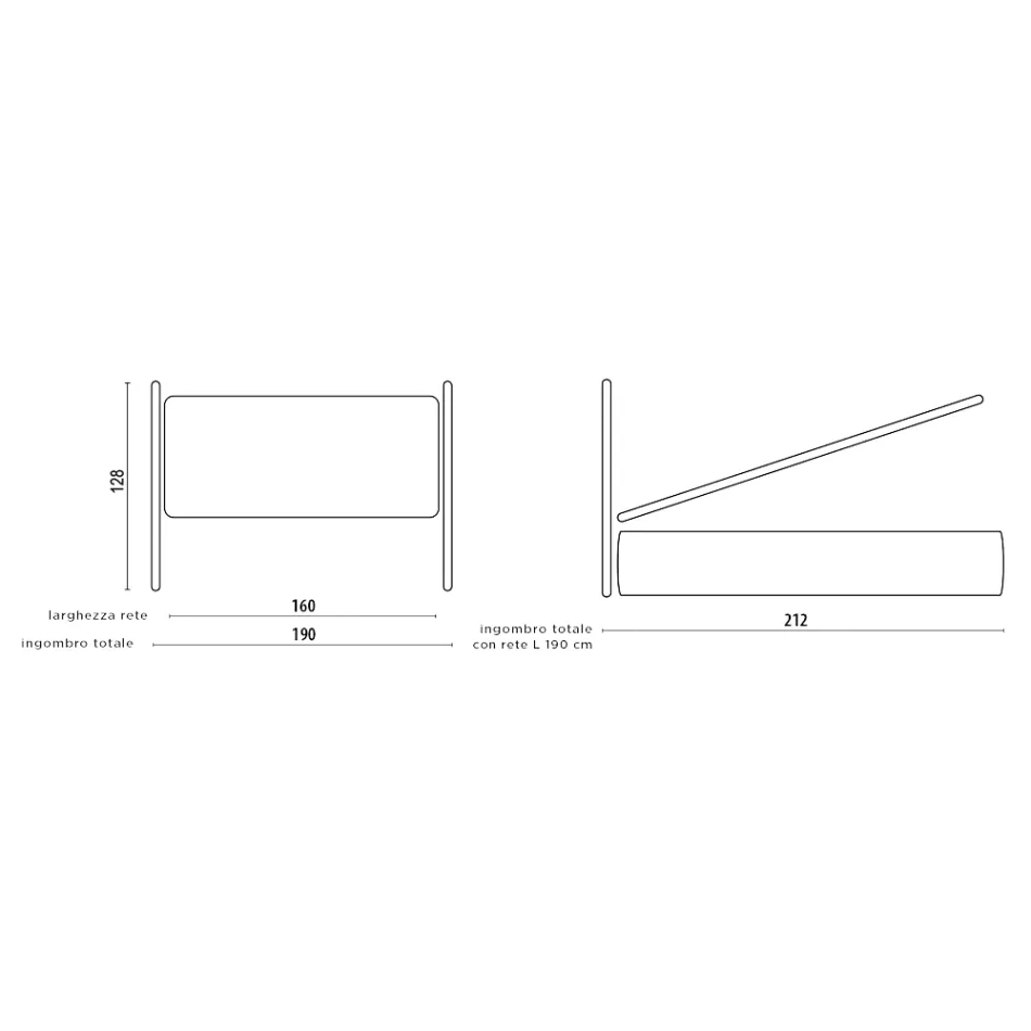 Dobbeltseng med sengegavl i jern og polstret sengeramme Made in Italy - Kenzo Viadurini