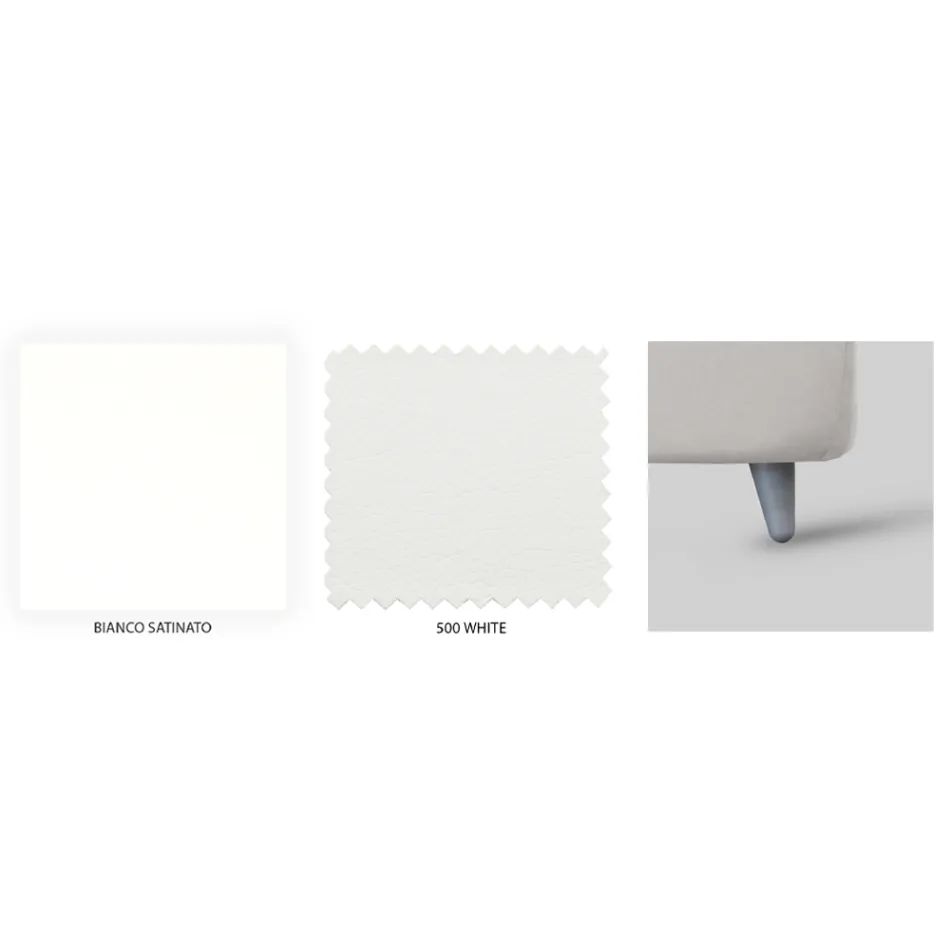 Dobbeltseng med sengegavl i jern og polstret sengeramme Made in Italy - Kenzo Viadurini