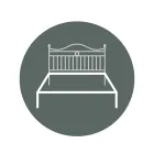 Dobbeltseng med sengegavl i rørformet jern Made in Italy - Kenzo Viadurini