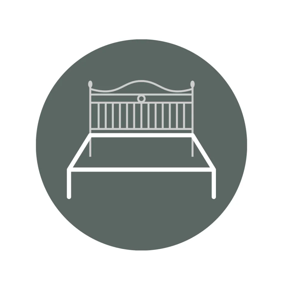 Dobbeltseng med sengegavl i rørformet jern Made in Italy - Kenzo Viadurini