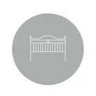 Dobbeltseng med sengegavl i rørformet jern Made in Italy - Kenzo Viadurini