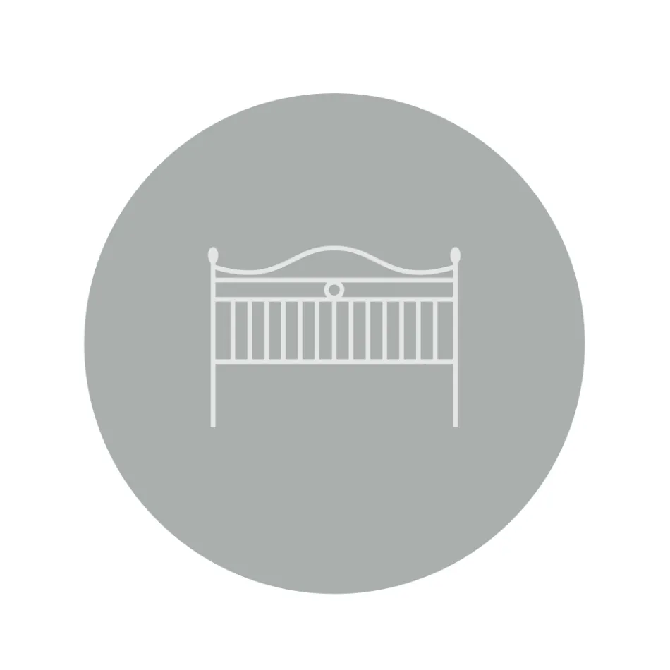 Dobbeltseng med sengegavl i rørformet jern Made in Italy - Kenzo Viadurini