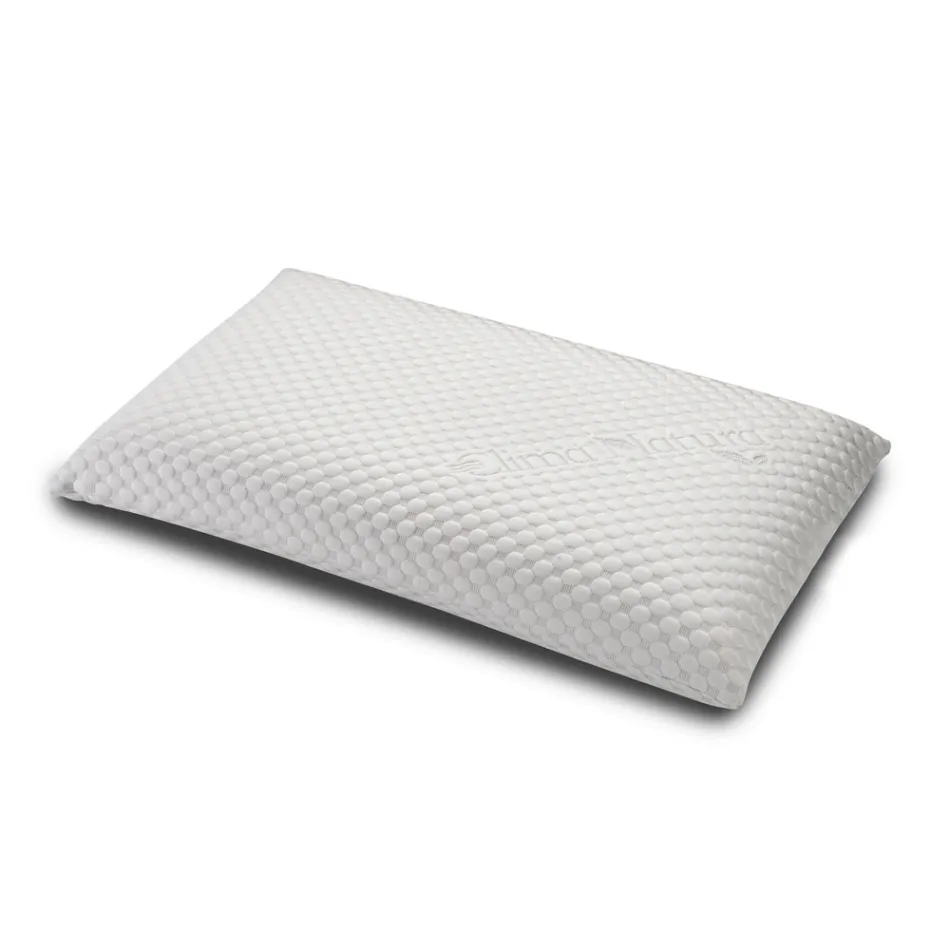 Dobbeltseng med sengegavl med 2 puder, madras og 2 sengeborde - Life Viadurini