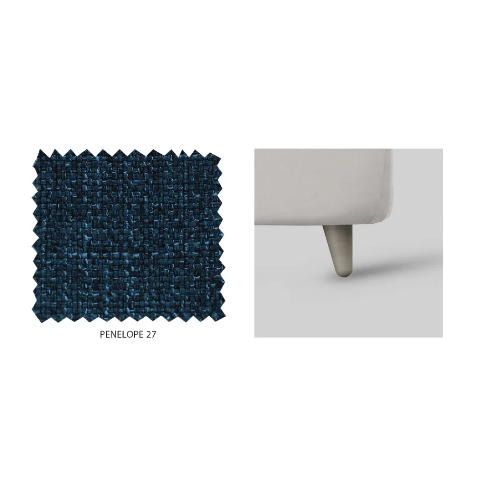 Dobbeltseng med polstret sengegavl i Made in Italy stof - Fulmine Viadurini