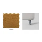 Dobbeltseng med sengegavl i øko-læder eller stof Made in Italy - Buddy Viadurini